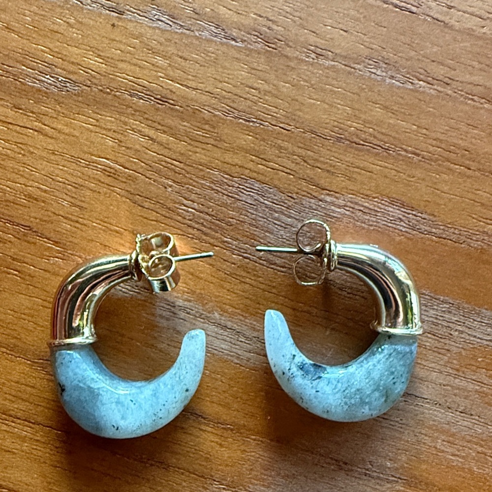 Anthropologie Stone Inset Earrings - Picture 3 of 3